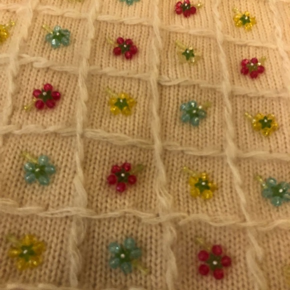 Vintage wool beaded floral vest EUC - Picture 7 of 9